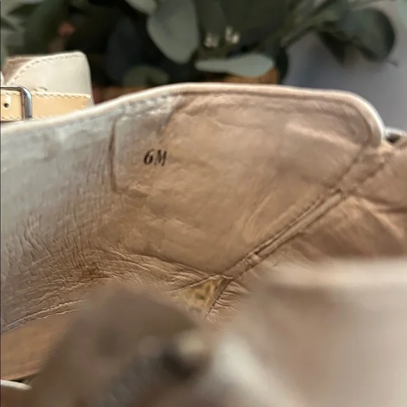 NWT Max Bernson sidecar bone leather zipper peep toe buckles 6M 3” heel sandals - Picture 10 of 15